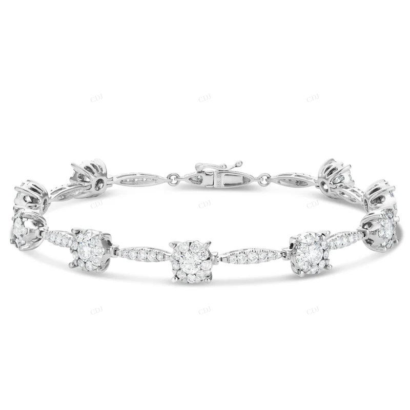 VVS Moissanite 925 Sterling Silver Stylish Tennis Bracelet CustomDiamJewel