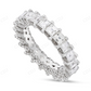 Sterling Silver Princess Moissanite Full Eternity Band Ring hip hop ring CustomDiamJewel