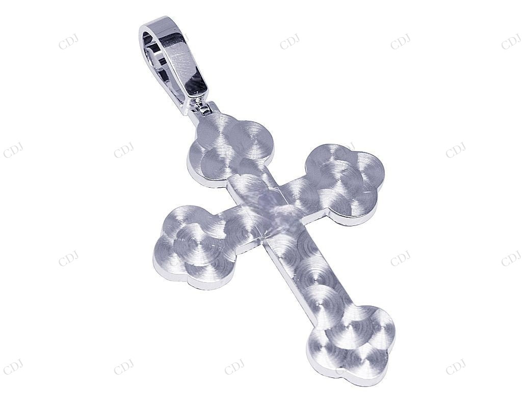 3.2 Inch Lab Grown Diamond 10K Gold Gothic Cross Pendant Hip Hop Pendent CustomDiamJewel