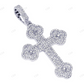 3.2 Inch Lab Grown Diamond 10K Gold Gothic Cross Pendant Hip Hop Pendent CustomDiamJewel