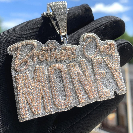 Hip Hop Two Tone Iced Out Letter Pendant hip hop jewelry CustomDiamJewel