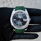 Green Rubber Belt Moissanite On Bezel Rolex Watch customdiamjewel