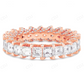 Sterling Silver Princess Moissanite Full Eternity Band Ring hip hop ring CustomDiamJewel