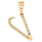 Natural Diamond 10K Gold 1.2" V Letter Pendant CustomDiamJewel