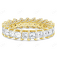 Sterling Silver Princess Moissanite Full Eternity Band Ring hip hop ring CustomDiamJewel