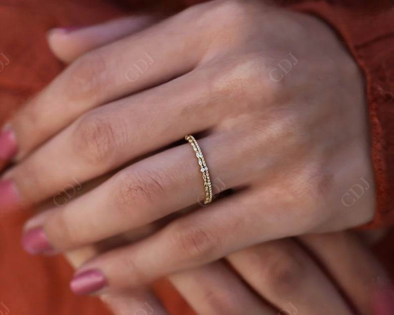 Half Eternity 14K solid Gold Real Diamond Bubble Wedding Band customdiamjewel