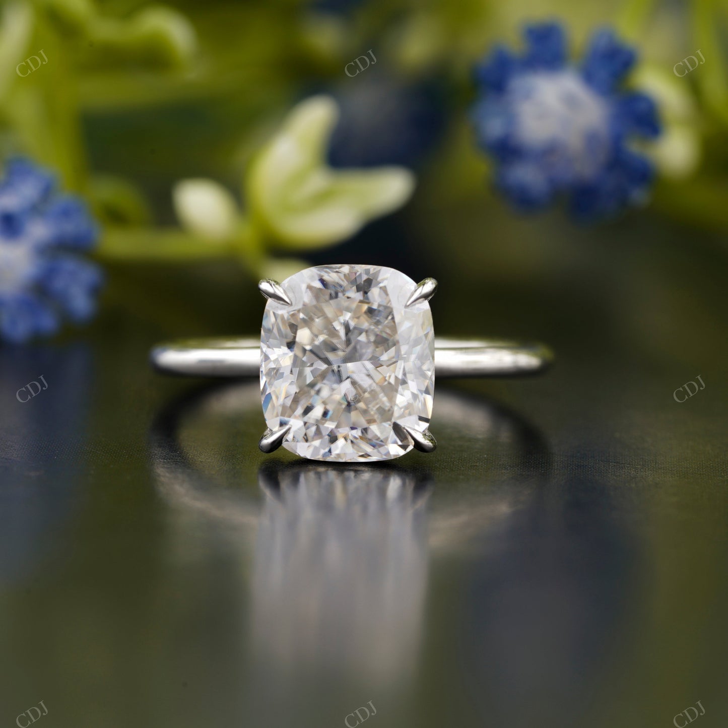 Cushion Lab-Grown Diamond Solitaire Ring customdiamjewel