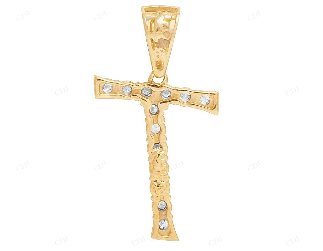 0.33 CTW 10K Gold Diamond T Initial Pendant CustomDiamJewel