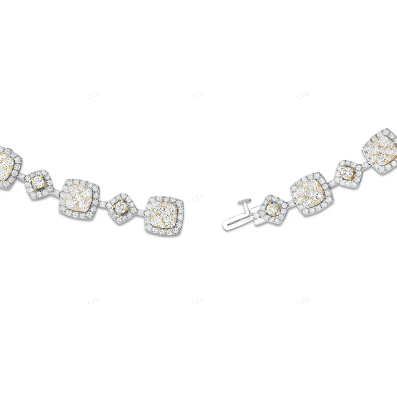 14K Yellow Gold VVS Moissanite Unique Trendy Bracelet For Women CustomDiamJewel