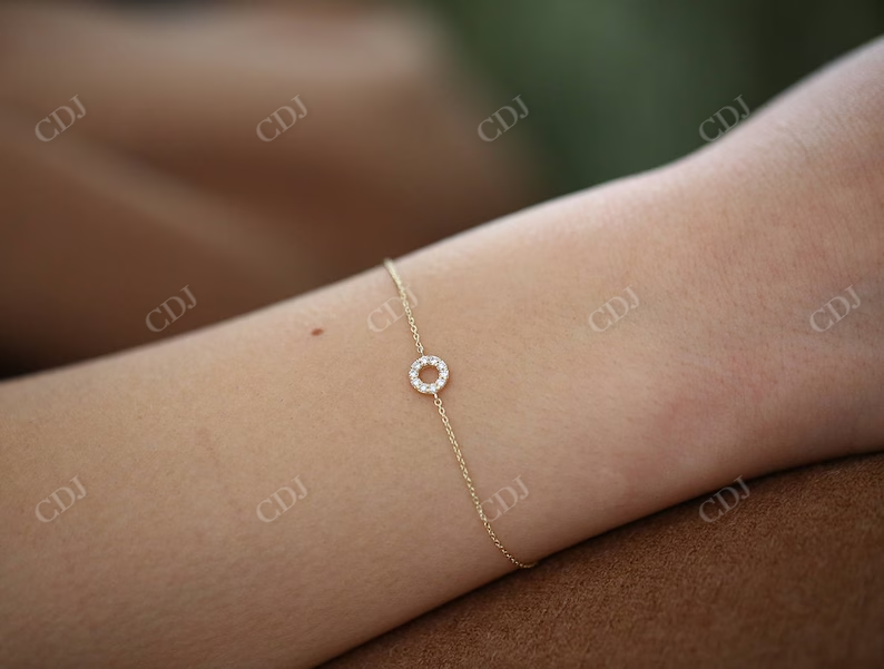 0.09CTW Moissanite Round Disc Diamond Bracelet  customdiamjewel   