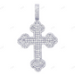 2.1 Inch Clover Cross Lab Grown Diamond Pendant In White Gold Hip Hop Pendent CustomDiamJewel