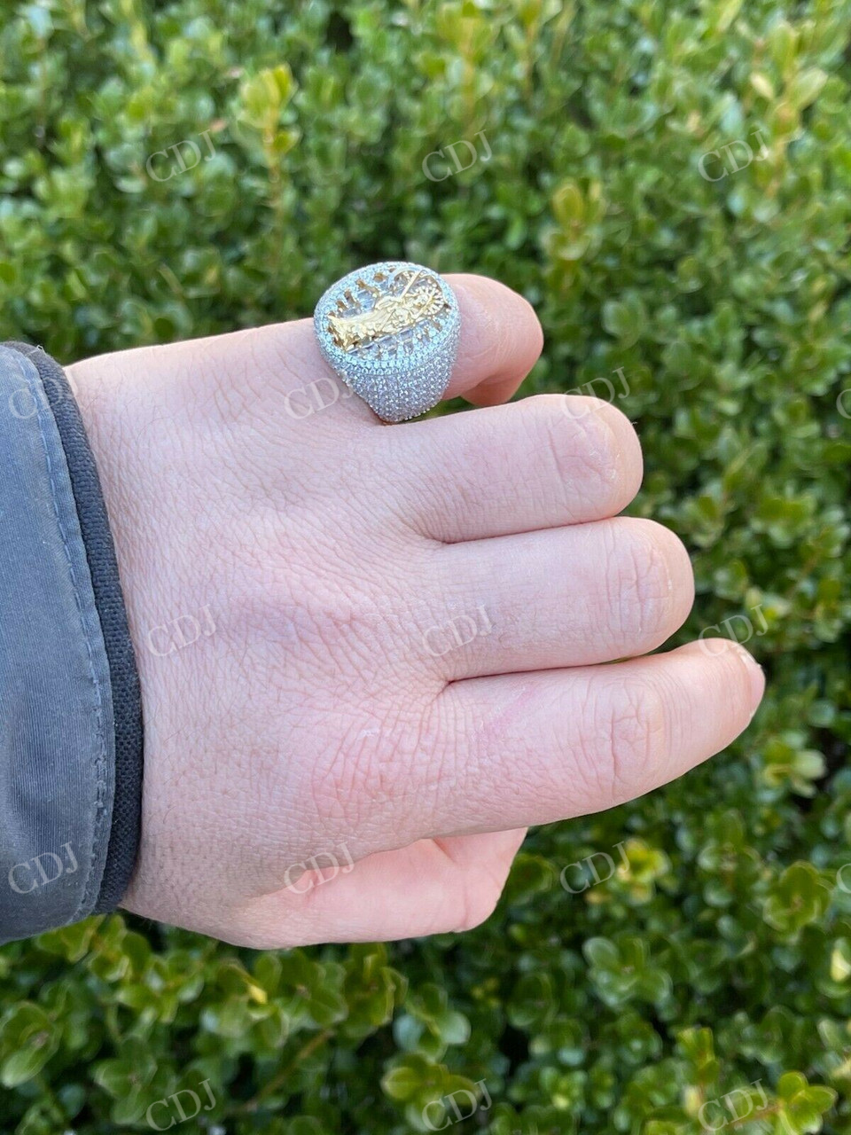 Grim Reaper Santa Muerte Diamond Iced Ring  customdiamjewel   