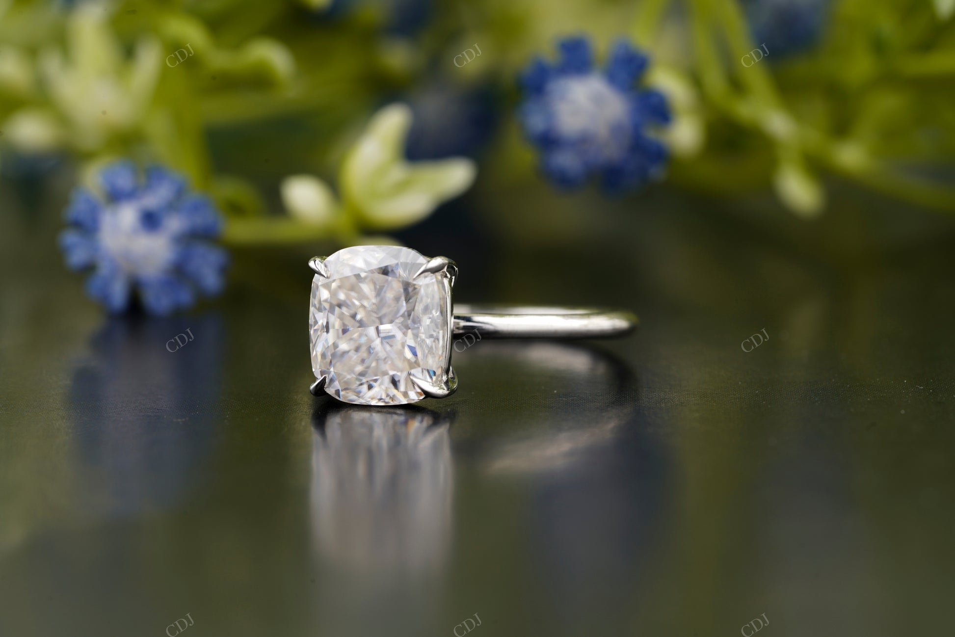 Cushion Lab-Grown Diamond Solitaire Ring customdiamjewel