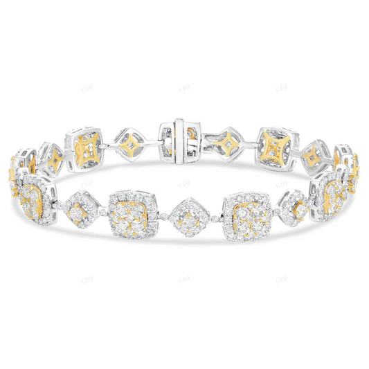 14K Yellow Gold VVS Moissanite Unique Trendy Bracelet For Women CustomDiamJewel