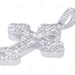 2.1 Inch Clover Cross Lab Grown Diamond Pendant In White Gold Hip Hop Pendent CustomDiamJewel