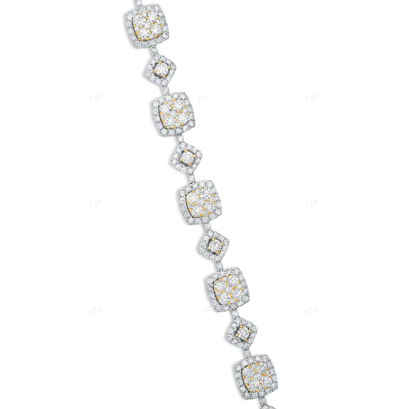 14K Yellow Gold VVS Moissanite Unique Trendy Bracelet For Women CustomDiamJewel
