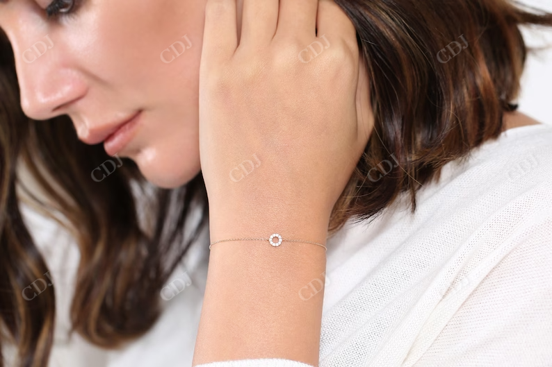 0.09CTW Moissanite Round Disc Diamond Bracelet  customdiamjewel   