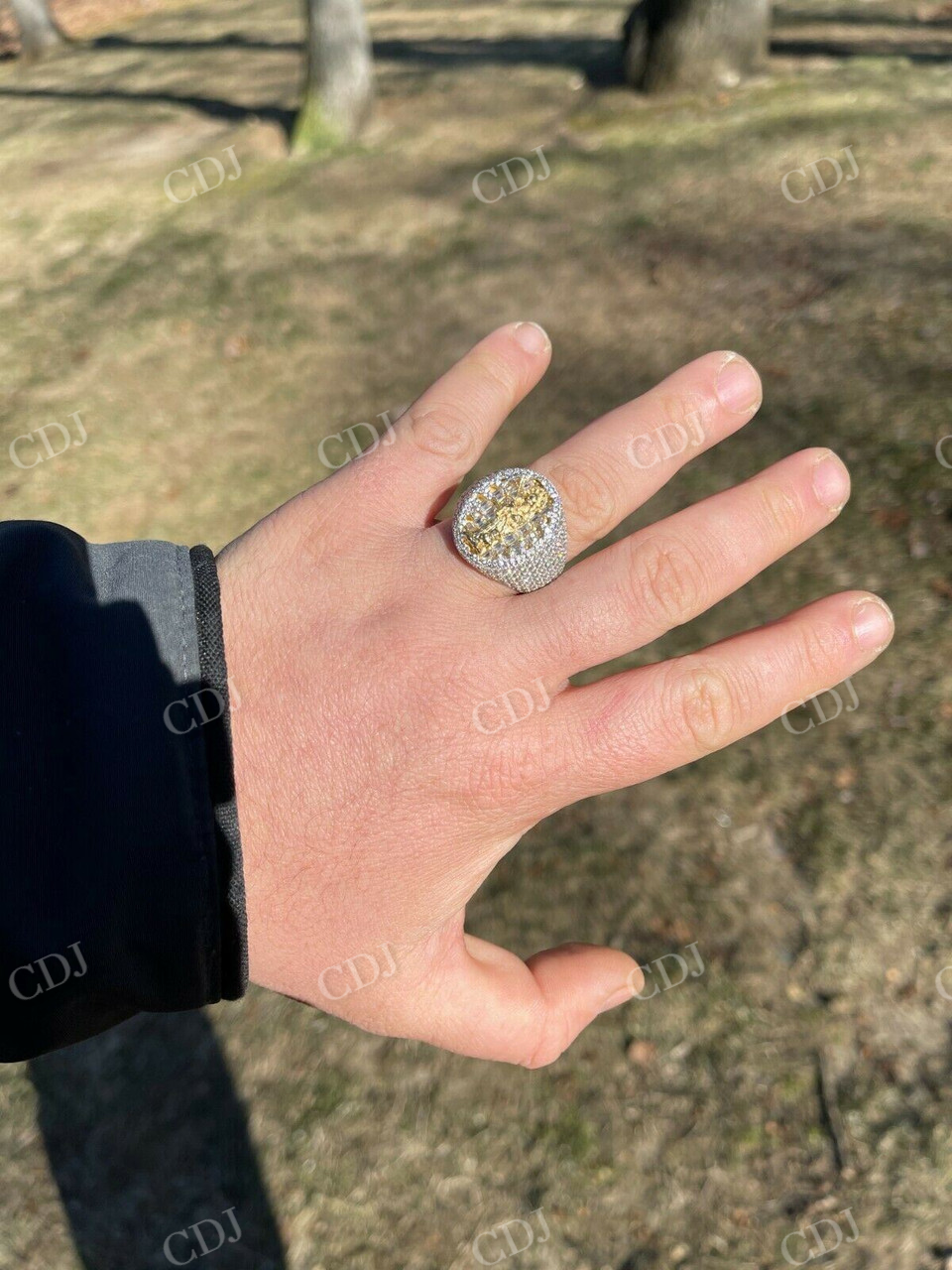 Grim Reaper Santa Muerte Diamond Iced Ring  customdiamjewel   