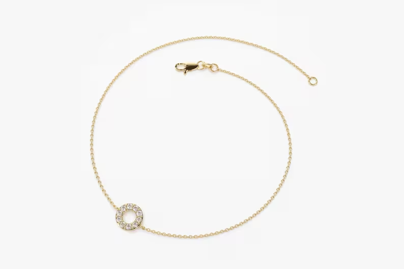 0.09CTW Moissanite Round Disc Diamond Bracelet  customdiamjewel   