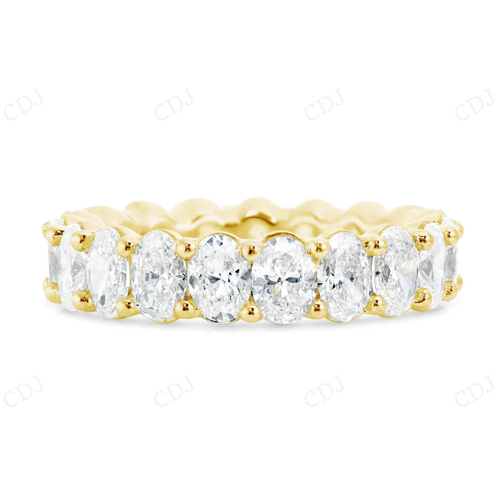 14Kt Gold Oval Moissanite Full Eternity Band Ring hip hop jewelry CustomDiamJewel