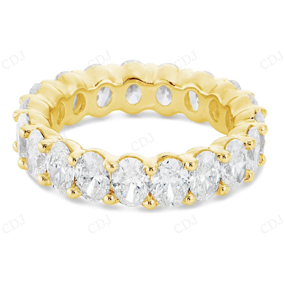 14Kt Gold Oval Moissanite Full Eternity Band Ring hip hop jewelry CustomDiamJewel