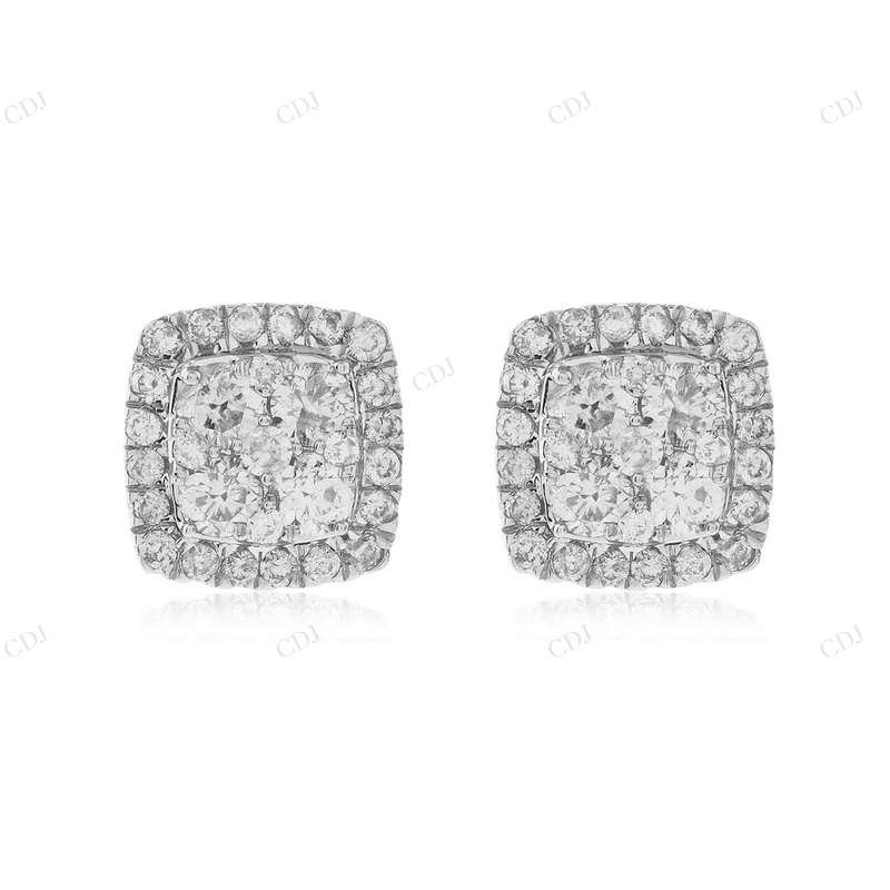 0.65ct Square Moissanite Diamond Stud Earrings Stud earrings CustomDiamJewel