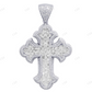 2 Inch Lab Grown Diamond 10k White Gold Cross Pendant Hip Hop Pendent CustomDiamJewel