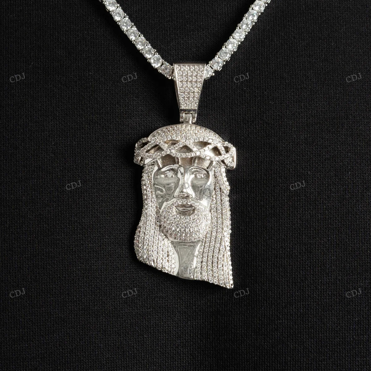 Hip Hop Gold Plated Moissanite Jesus Pendant hip hop jewelry CustomDiamJewel