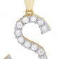 1.1" Natural Diamond 10K Gold S Letter Pendant CustomDiamJewel