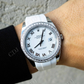 Diamond On Bezel Rolex White Rubber Belt Simple Watch customdiamjewel