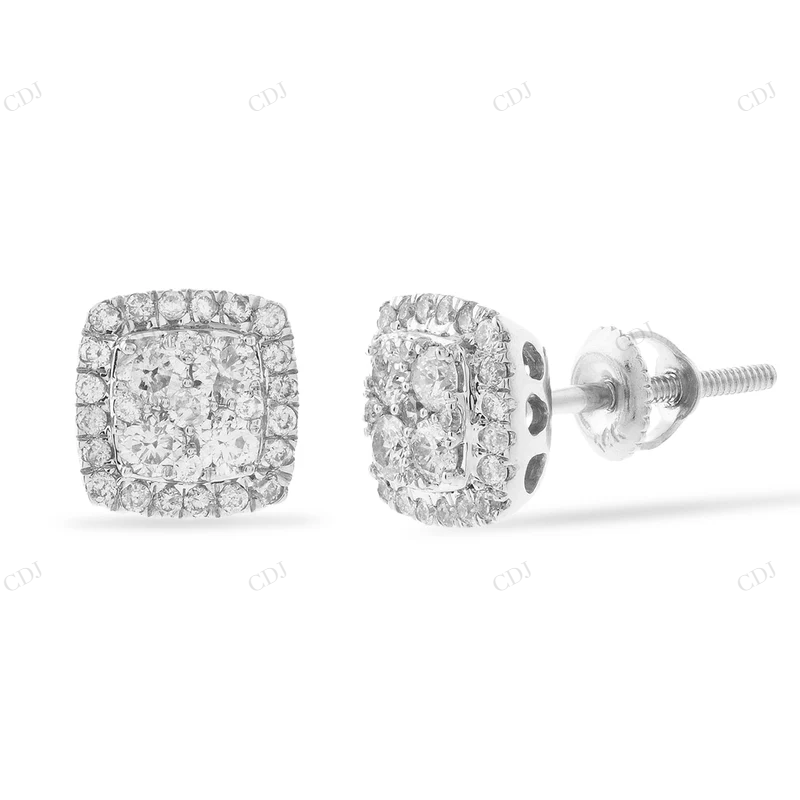 0.65ct Square Moissanite Diamond Stud Earrings Stud earrings CustomDiamJewel