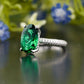 Oval Green Pavé Moissanite Ring customdiamjewel