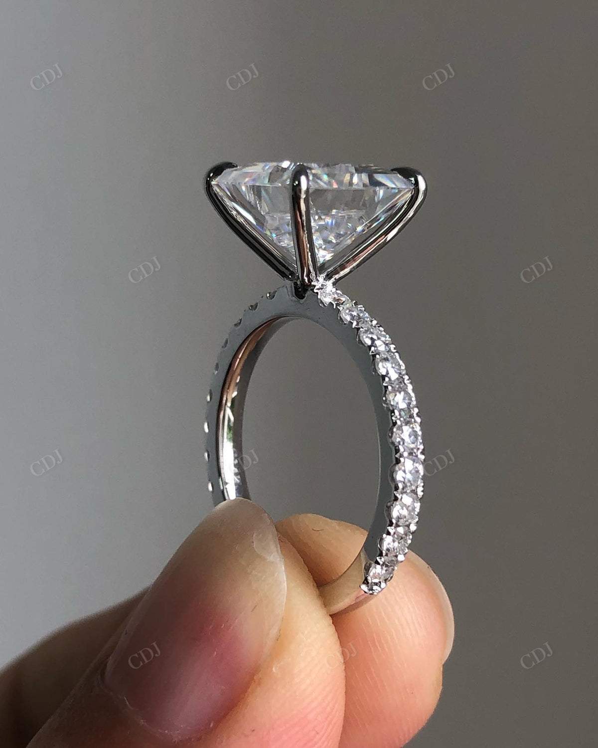 Princess Cut Lab Grown Diamond Engagement Ring customdiamjewel