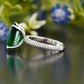 Oval Green Pavé Moissanite Ring customdiamjewel