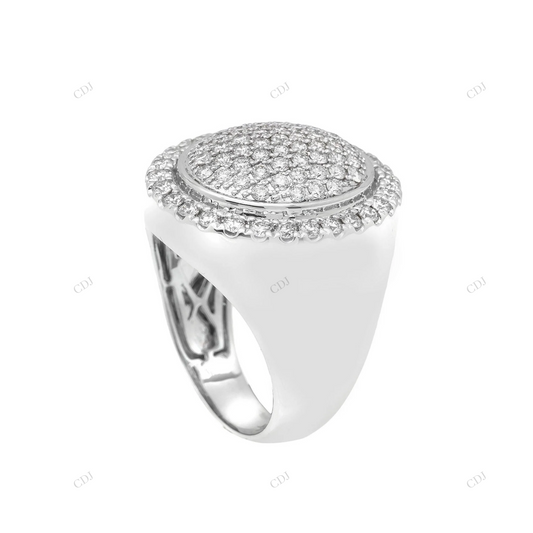 Full Iced Out Round Cluster Halo Silver Ring hip hop jewelry customdiamjewel