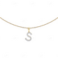 1.1" Natural Diamond 10K Gold S Letter Pendant CustomDiamJewel