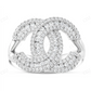 18K White Gold Moissanite CC Diamond Statement Ring hip hop jewelry CustomDiamJewel