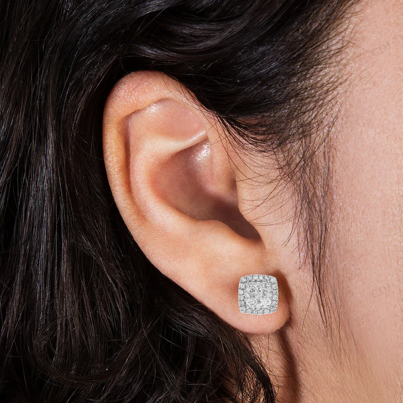 0.65ct Square Moissanite Diamond Stud Earrings Stud earrings CustomDiamJewel