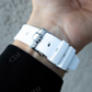 Diamond On Bezel Rolex White Rubber Belt Simple Watch customdiamjewel