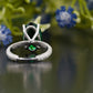 Oval Green Pavé Moissanite Ring customdiamjewel