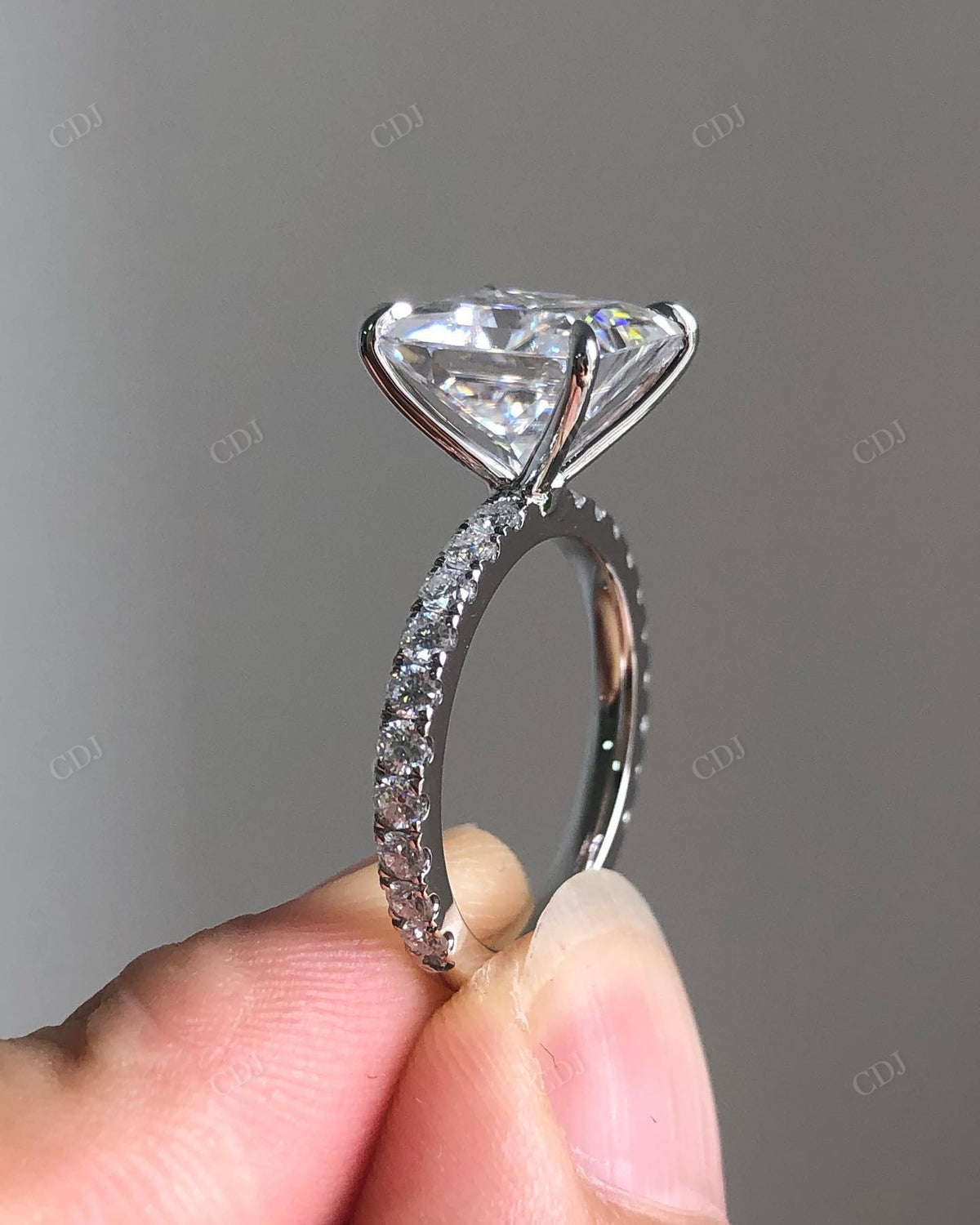 Princess Cut Lab Grown Diamond Engagement Ring customdiamjewel