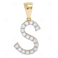 1.1" Natural Diamond 10K Gold S Letter Pendant CustomDiamJewel