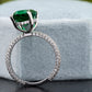 Oval Green Pavé Moissanite Ring customdiamjewel