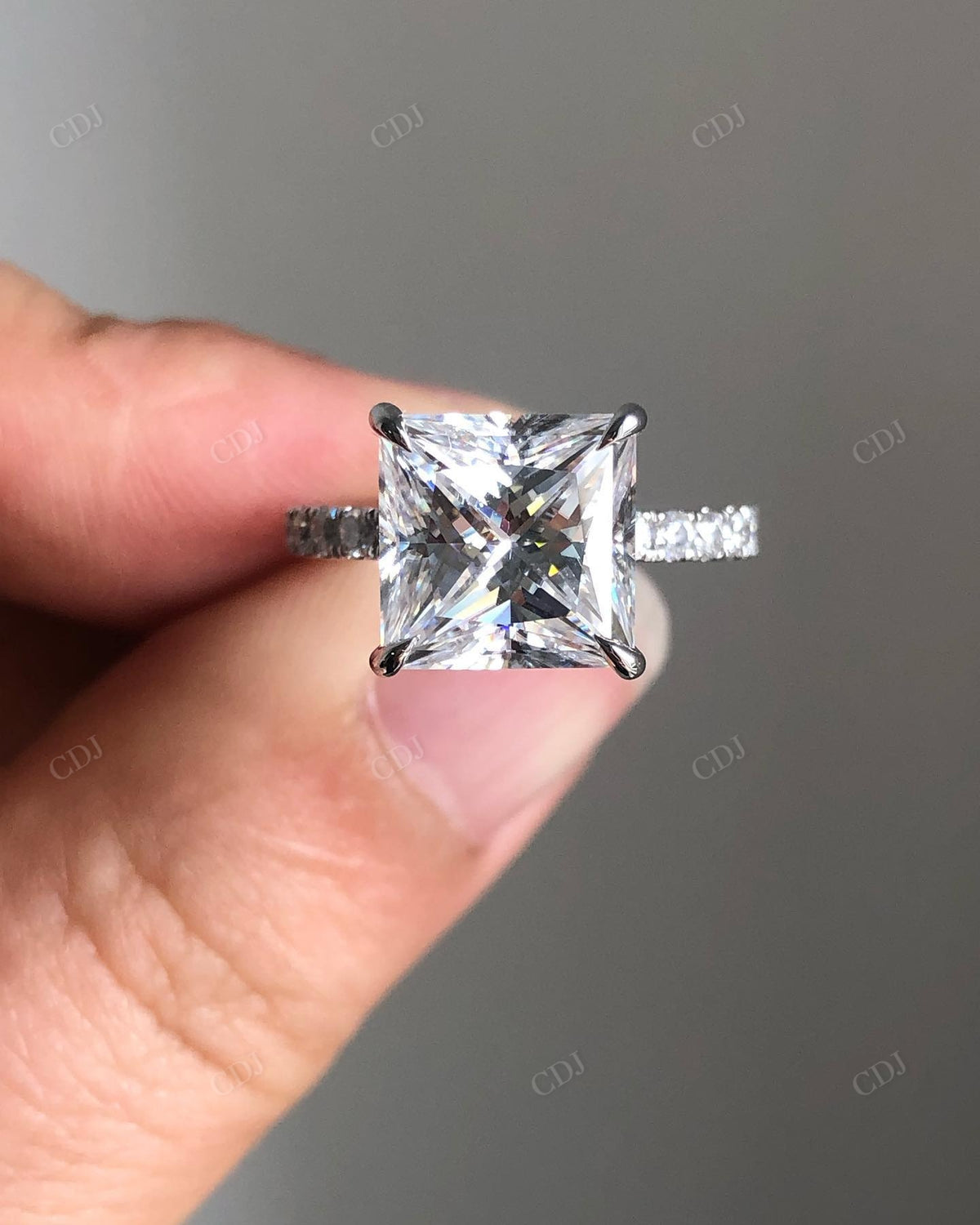 Princess Cut Lab Grown Diamond Engagement Ring customdiamjewel