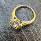 Round Cut Moissanite Halo Engagement Ring  customdiamjewel   