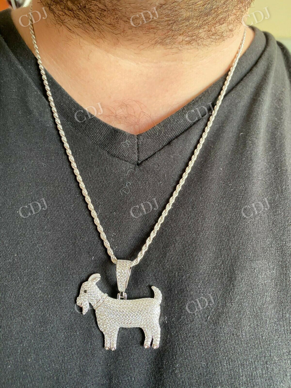 Moissanite Iced Bling Goat Pendant For Men  customdiamjewel   