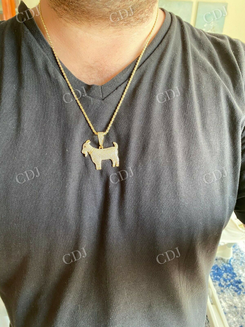 Moissanite Iced Bling Goat Pendant For Men  customdiamjewel   