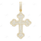 2.1 Inch Clover Cross Lab Grown Diamond Pendant In White Gold Hip Hop Pendent CustomDiamJewel