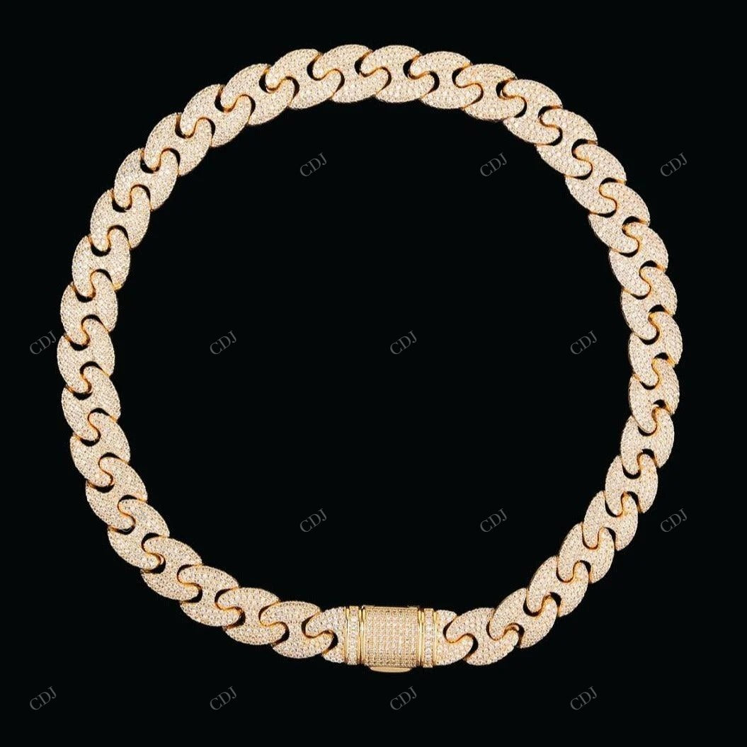 Pig Nose Moissanite Miami Cuban Link Chain Gift For Men CustomDiamJewel
