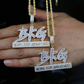 Baguette Diamond BKG Letter Pendant hip hop jewelry CustomDiamJewel